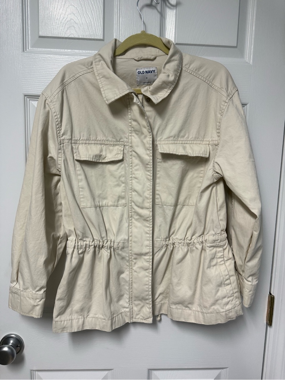 Old Navy Cream Drawstring-Waist Utility Jacket